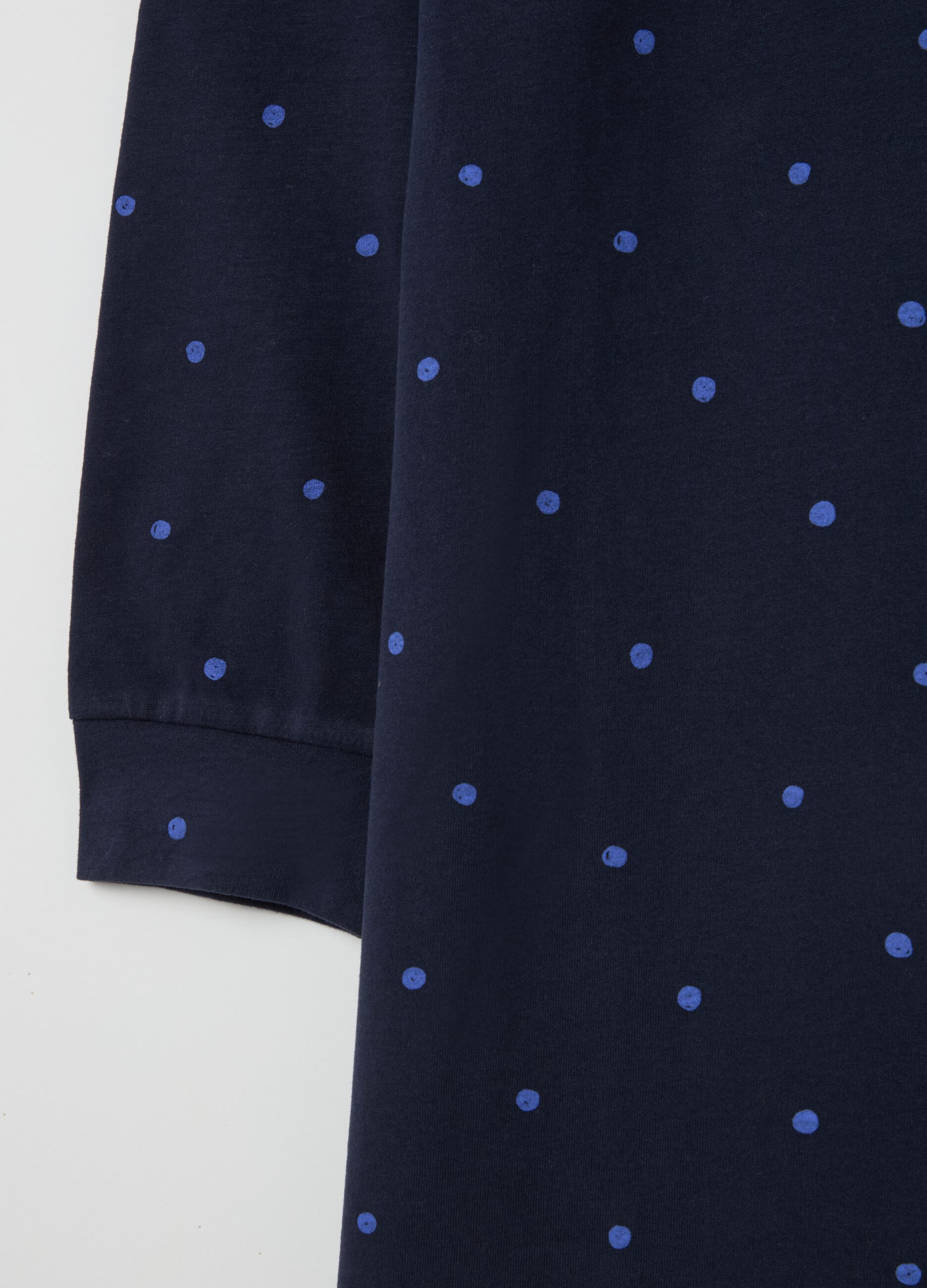 Nightshirt in cotton with polka dot pattern