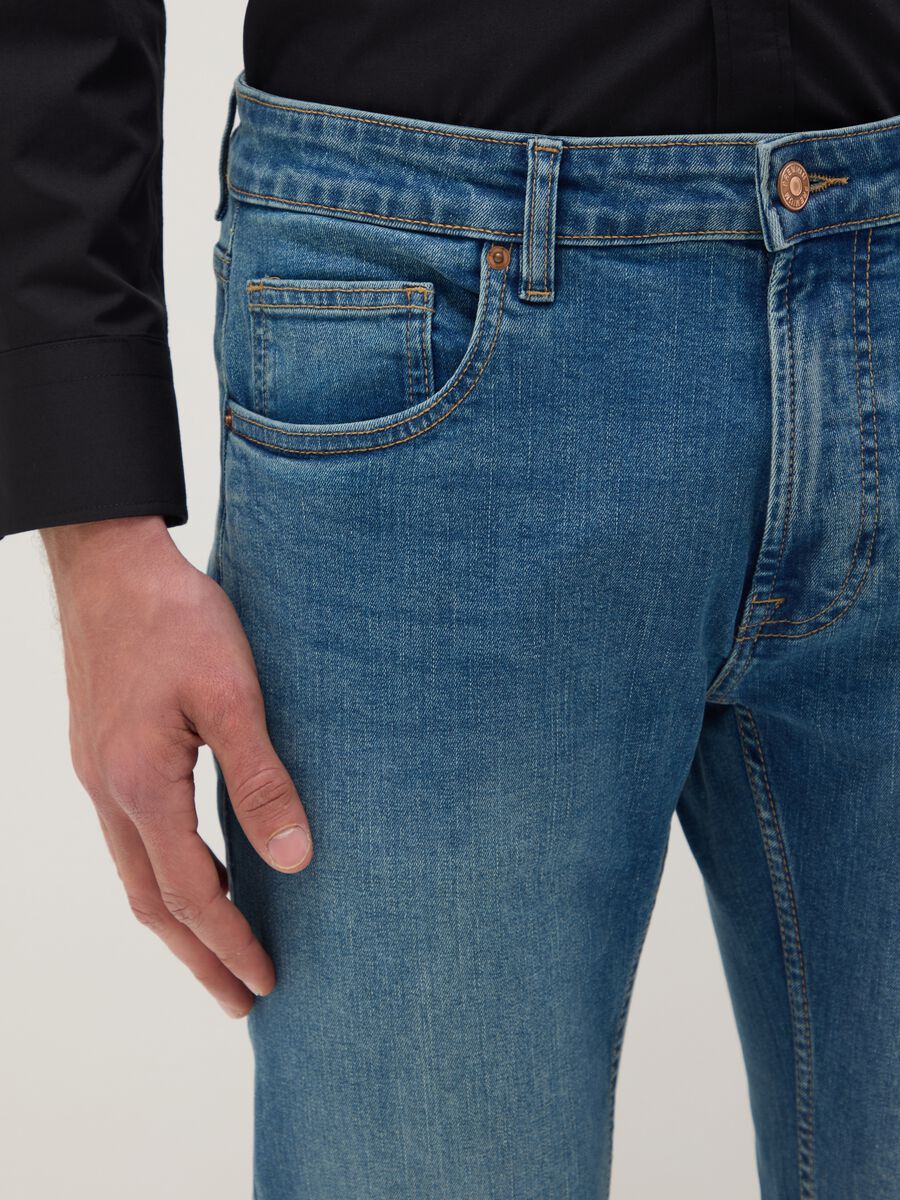 Slim Fit Blue Denim Cotton Jeans_3