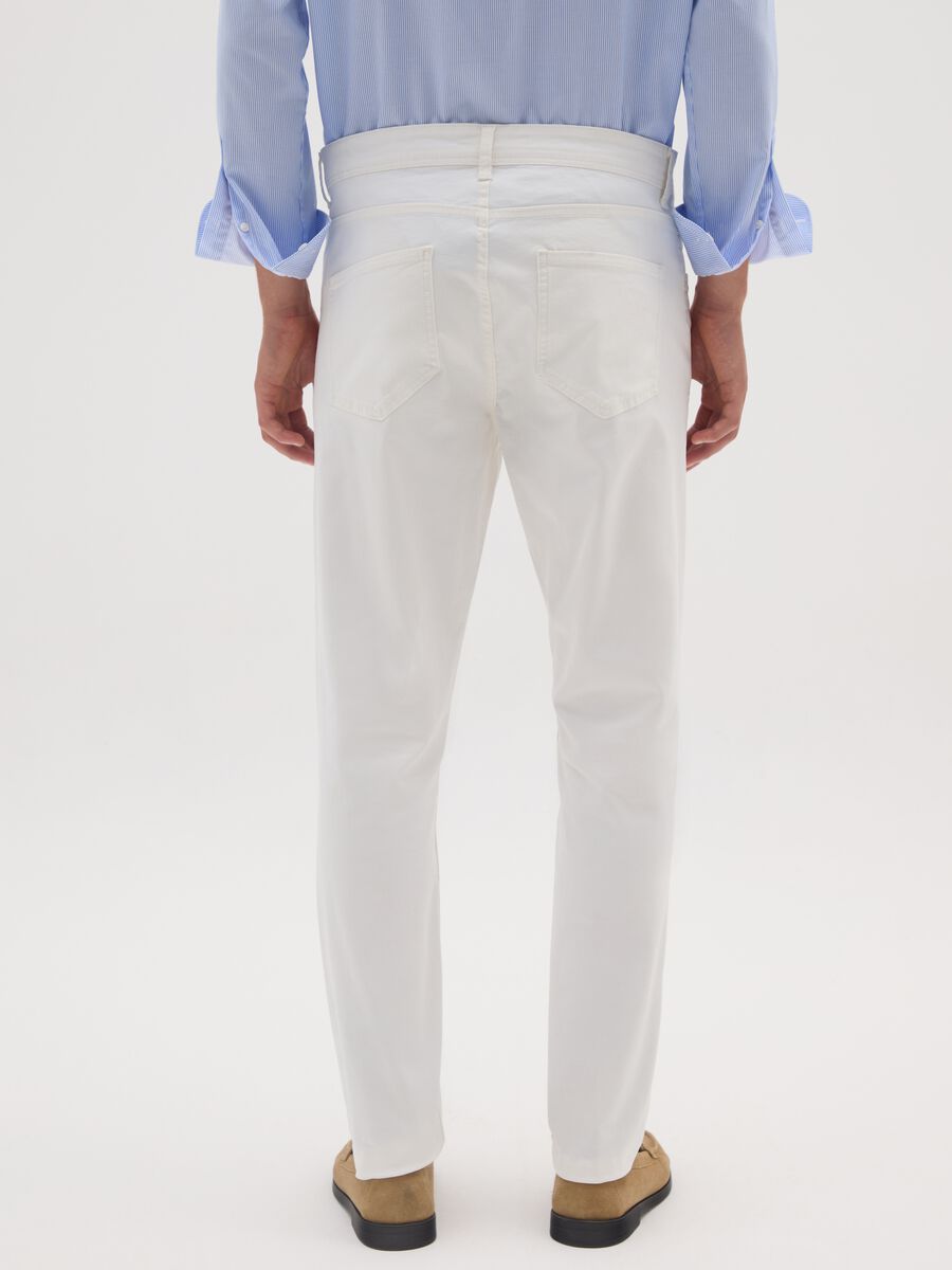 White Stretch Cotton Skinny Trousers_2