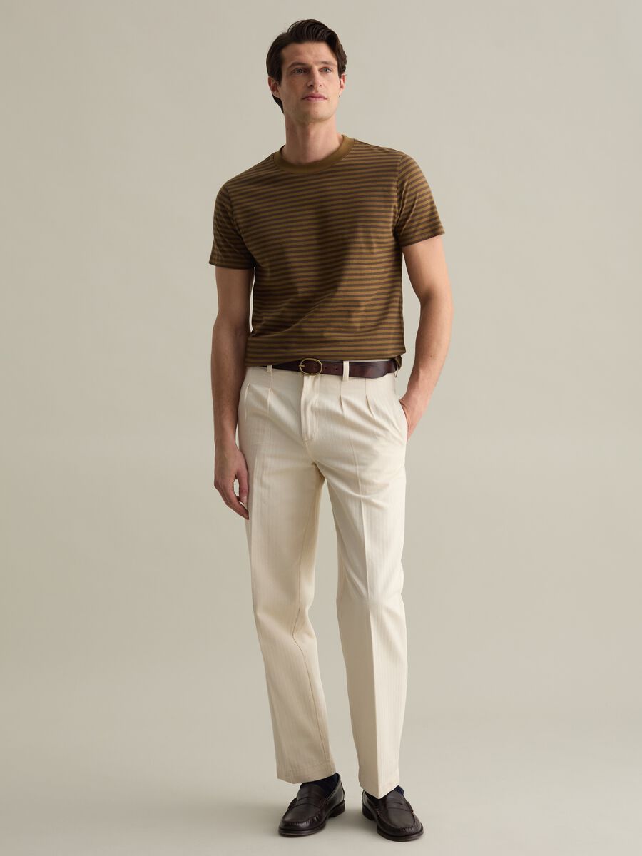 Striped T-shirt with round neck_1