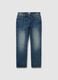 Jeans dritti in puro cotone blu_4
