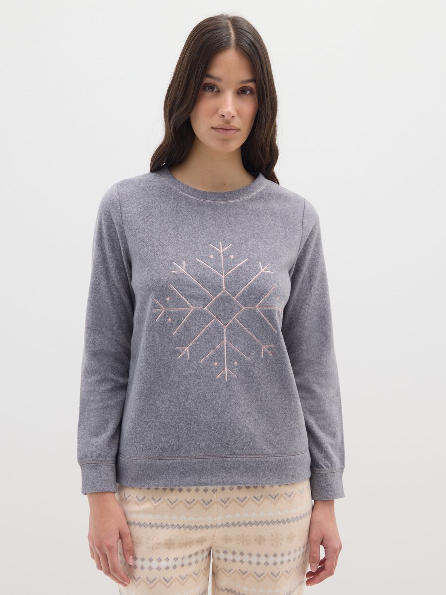 Multicolour Christmas pyjama regular fit with snowflakes_1