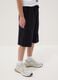 Boys' black pure cotton shorts, relaxed fit_1