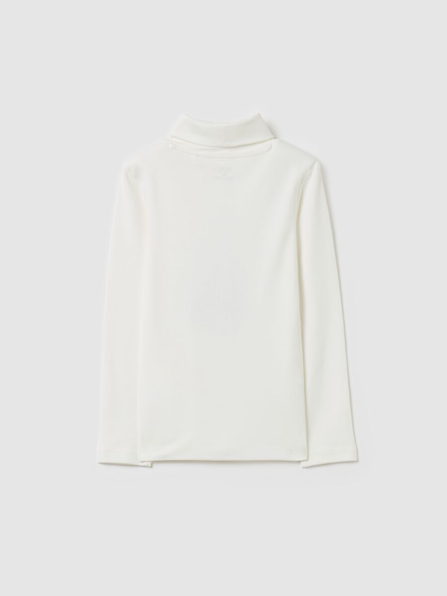 T-shirt with high neck with glitter print_1