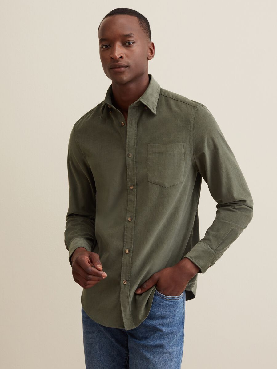 Camicia in corduroy con tasca_1