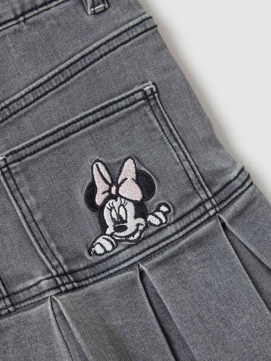 Grey elasticated denim skirt for girls with regular fit_3