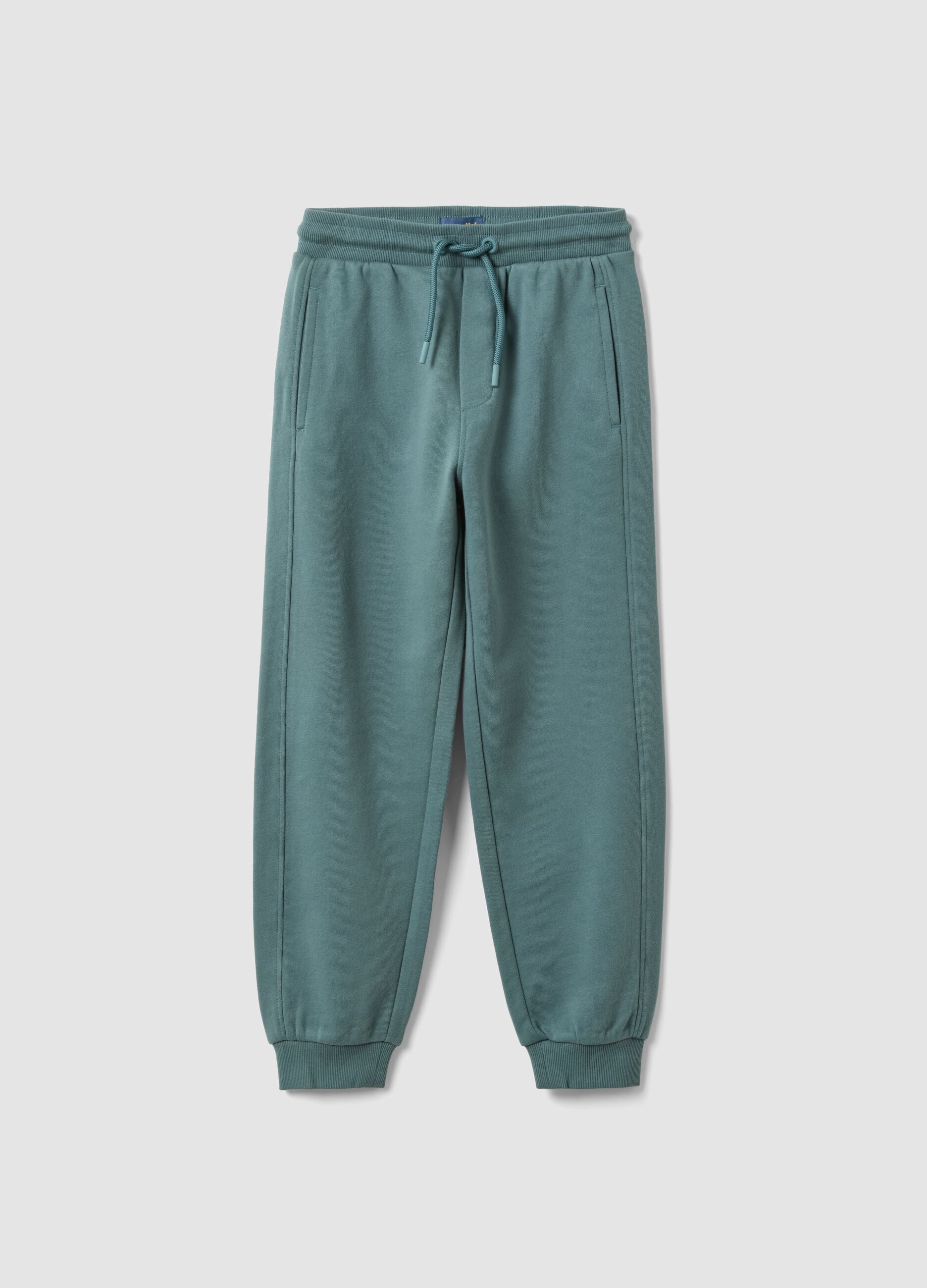 Blue organic cotton joggers