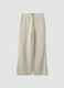 Beige linen and viscose blend straight fit trousers_4