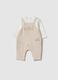 Multicolour pure cotton baby romper with dungarees and embroidery_0