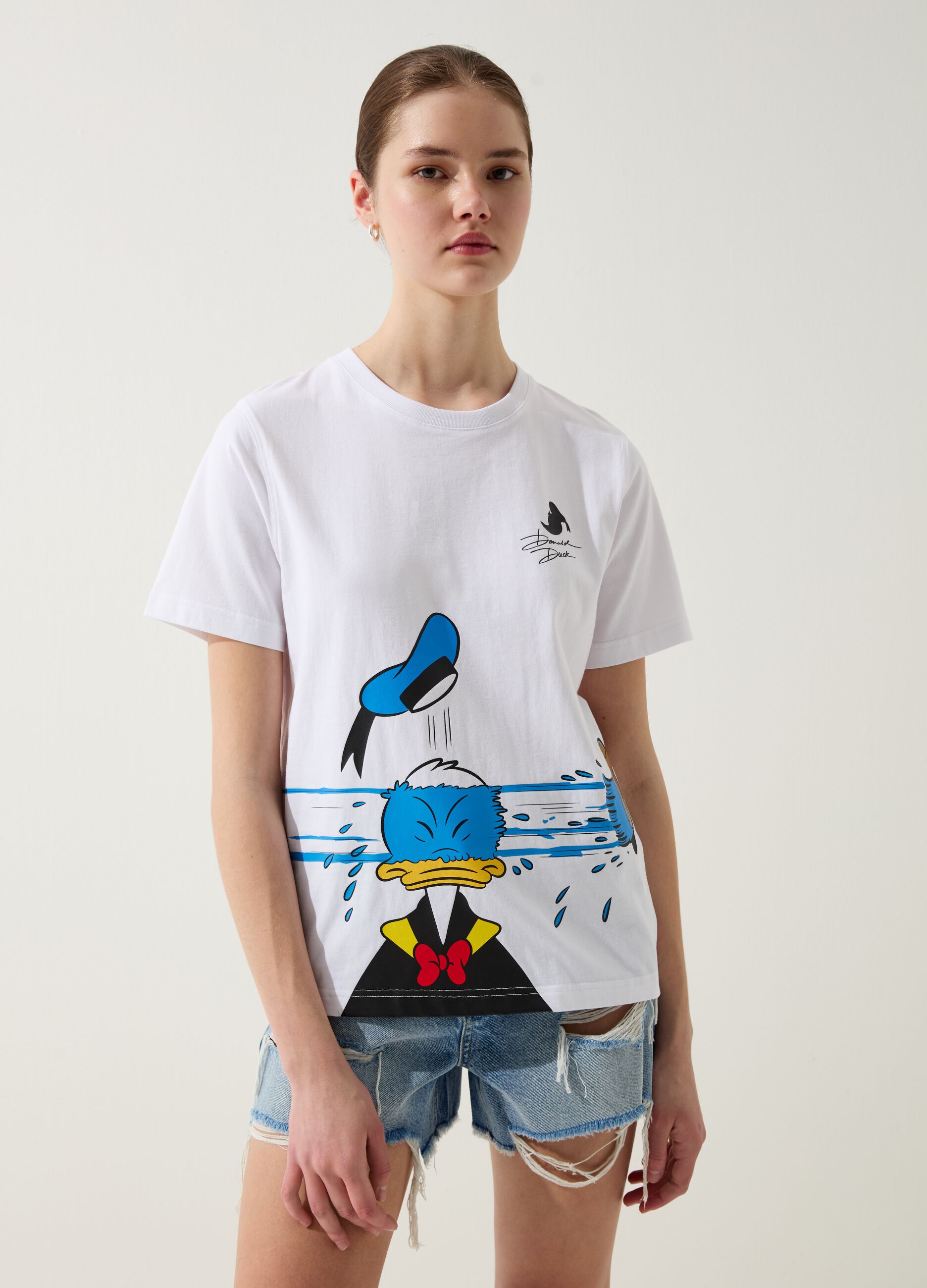 T-shirt in cotone bio stampa Donald Duck 90