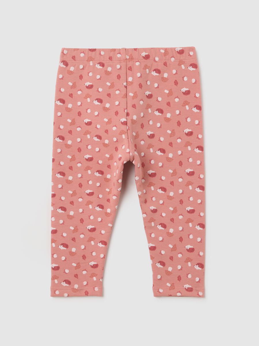 Girls' regular fit pink cotton leggings_1