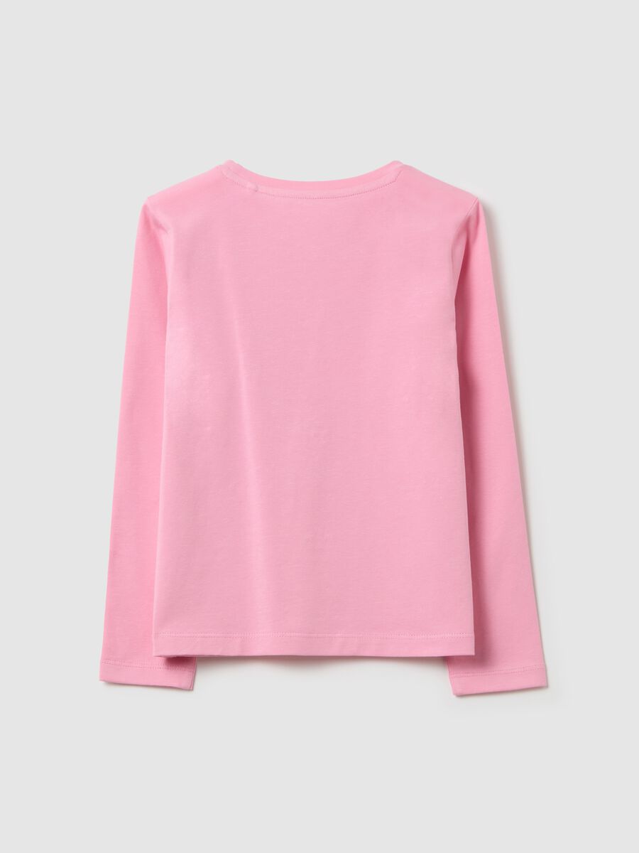 Long-sleeved T-shirt with diamanté flowers_1