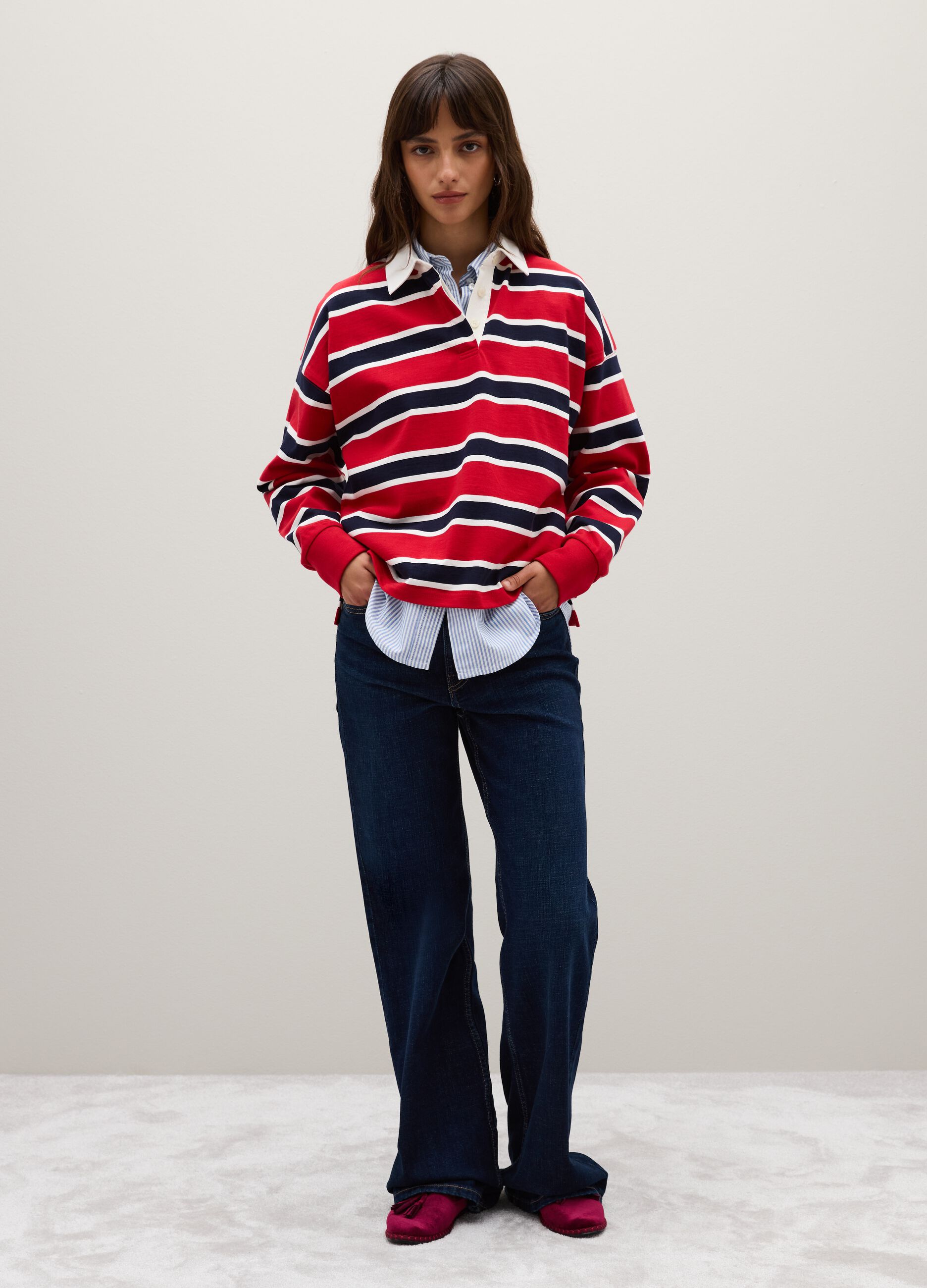 Polo in puro cotone multicolor a righe regular fit