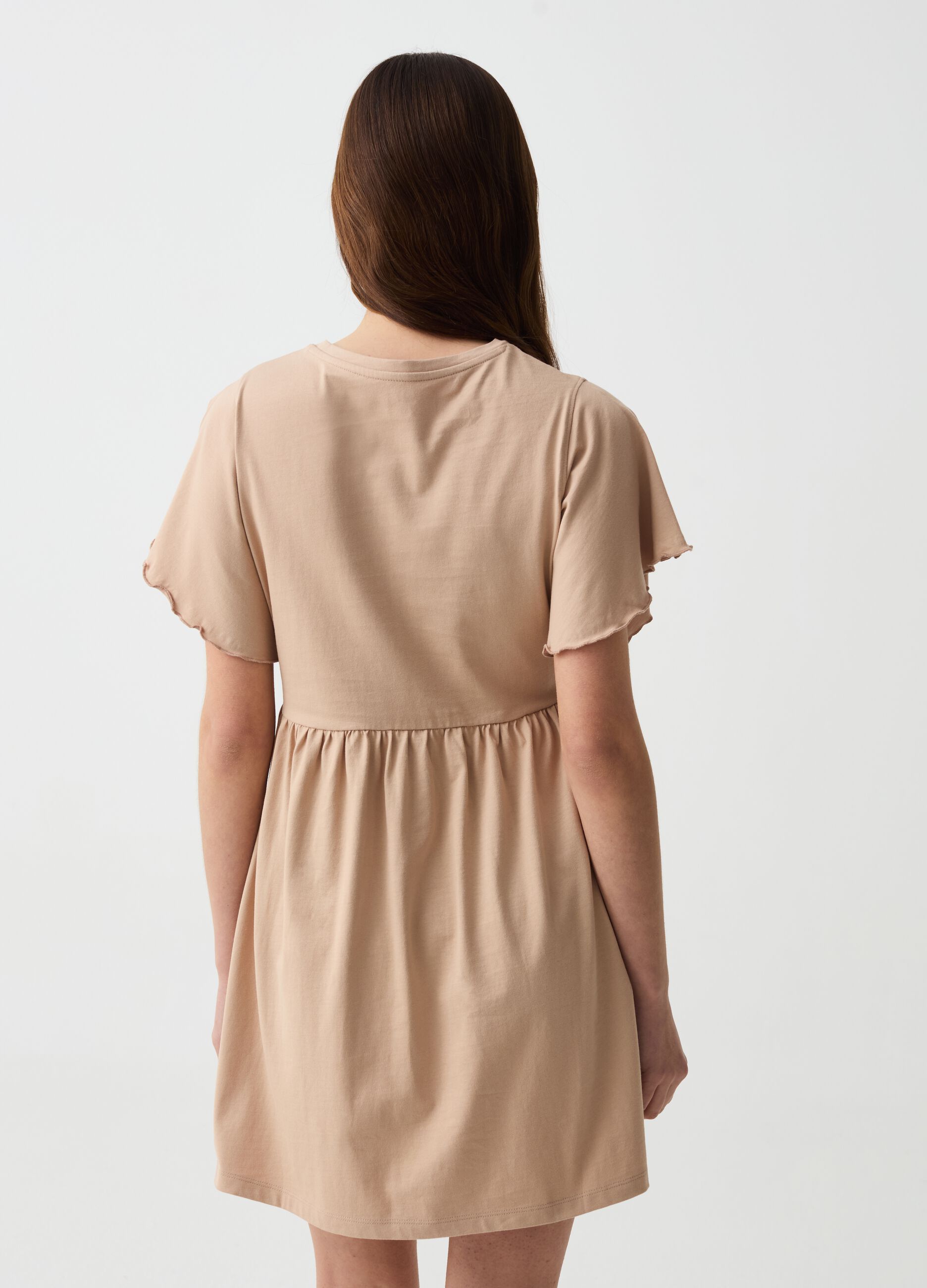 Essential short dress with butterfly sleeves