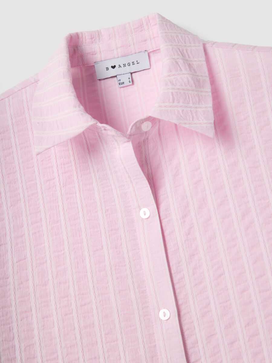 Camicia in puro cotone a righe multicolor oversize fit_1