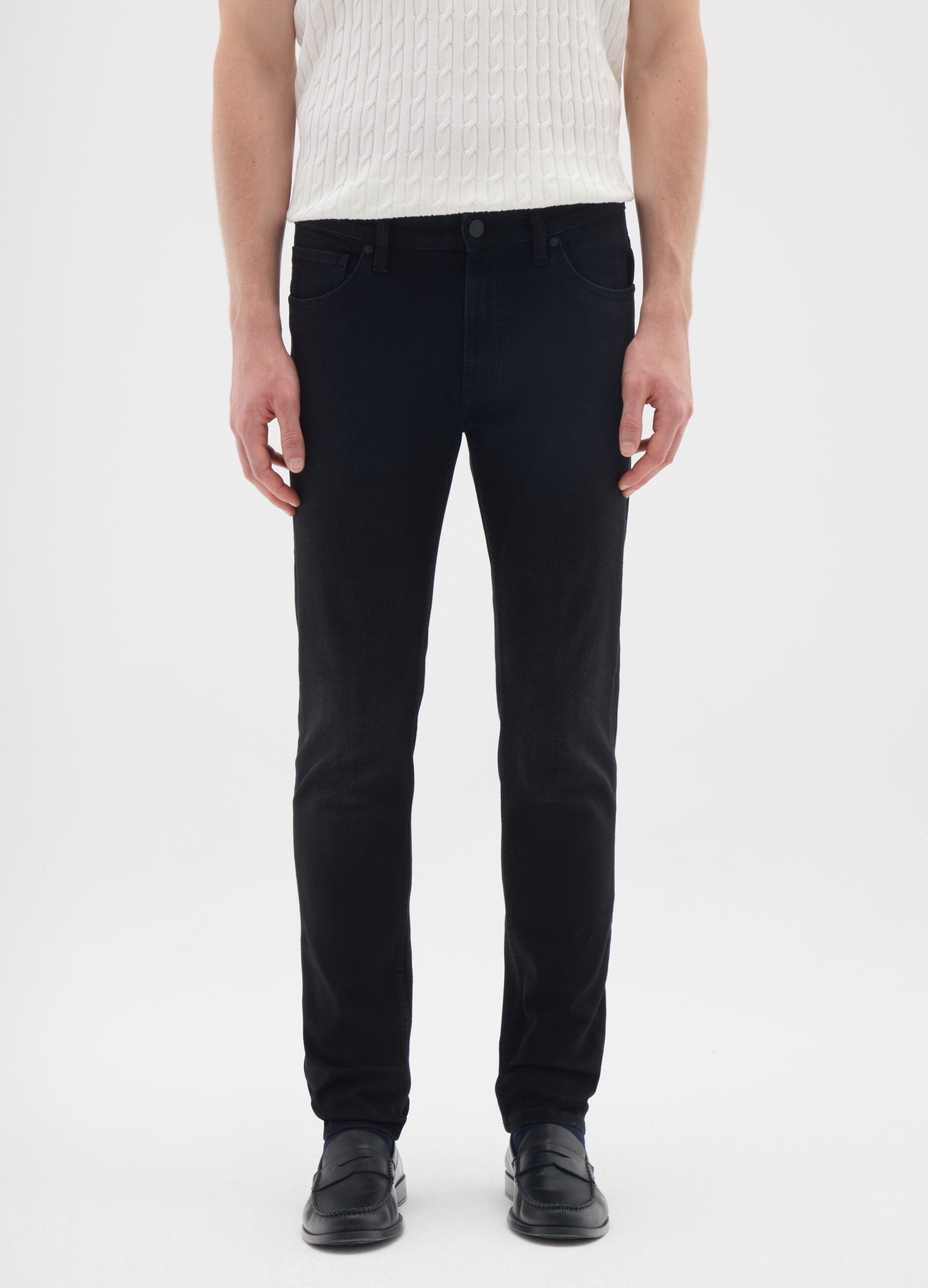 Black slim fit jeans in stretch denim