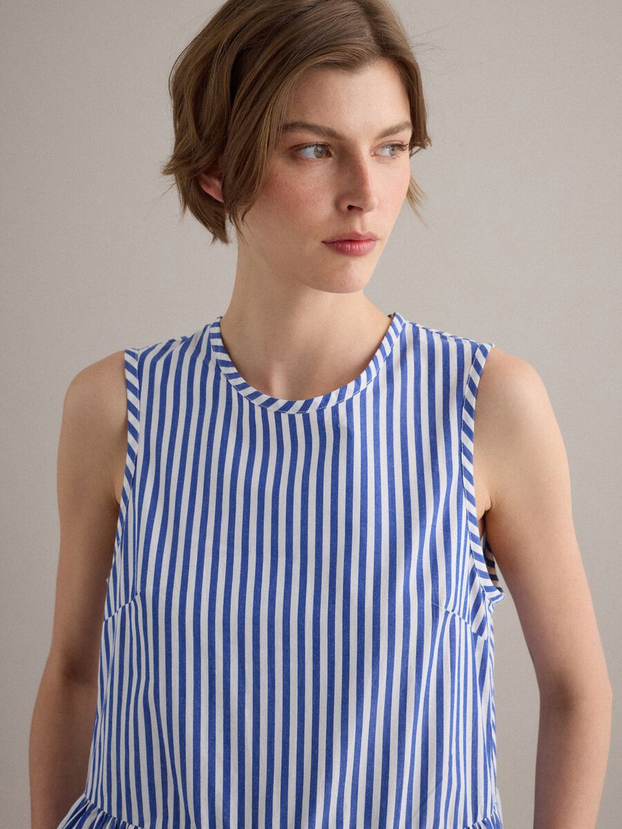 Multicolour striped pure cotton maxi dress, regular fit_2