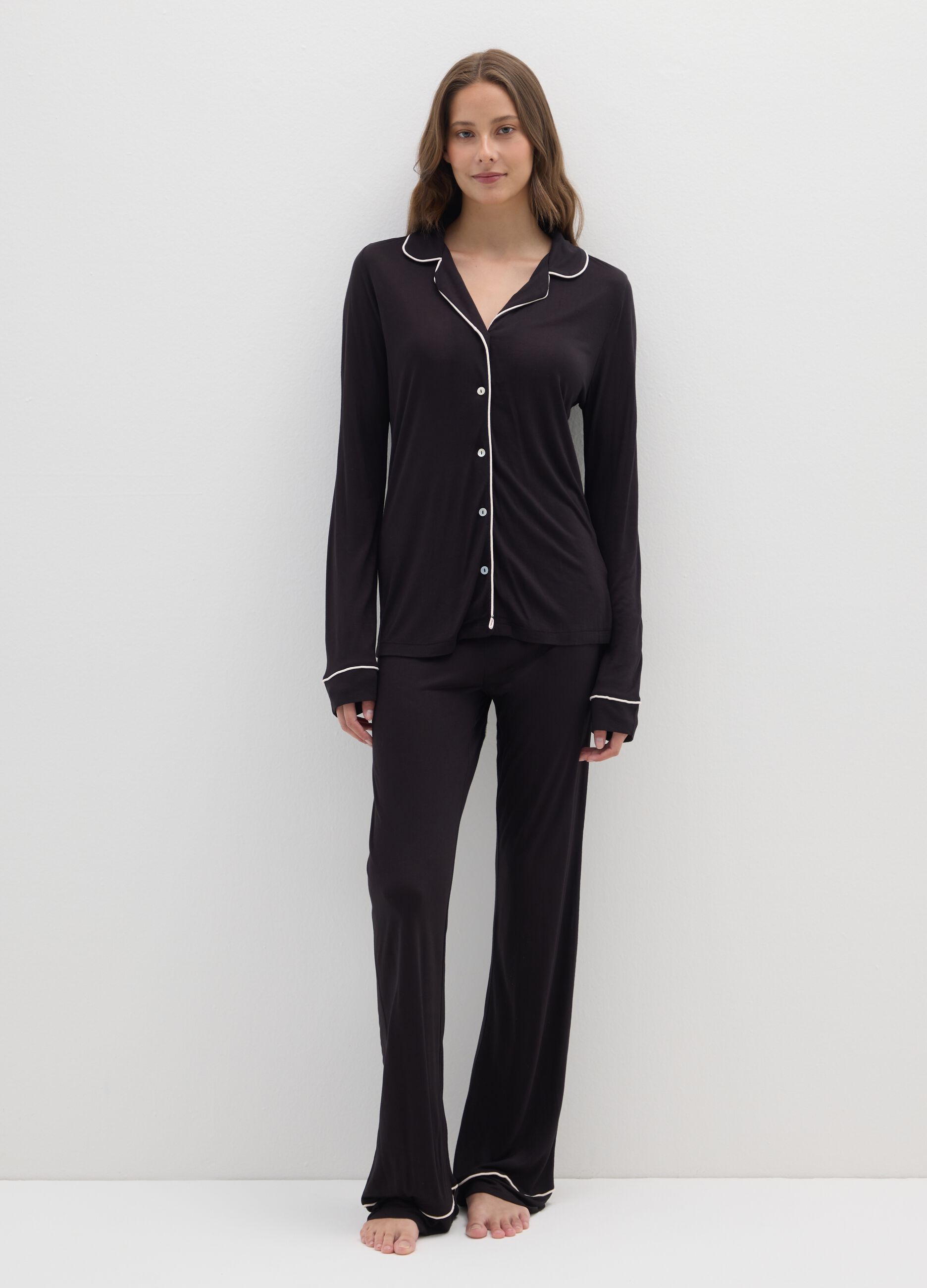 Black regular fit pyjamas