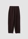 Brown stretch viscose Milano stitch barrel-fit jogger trousers_4