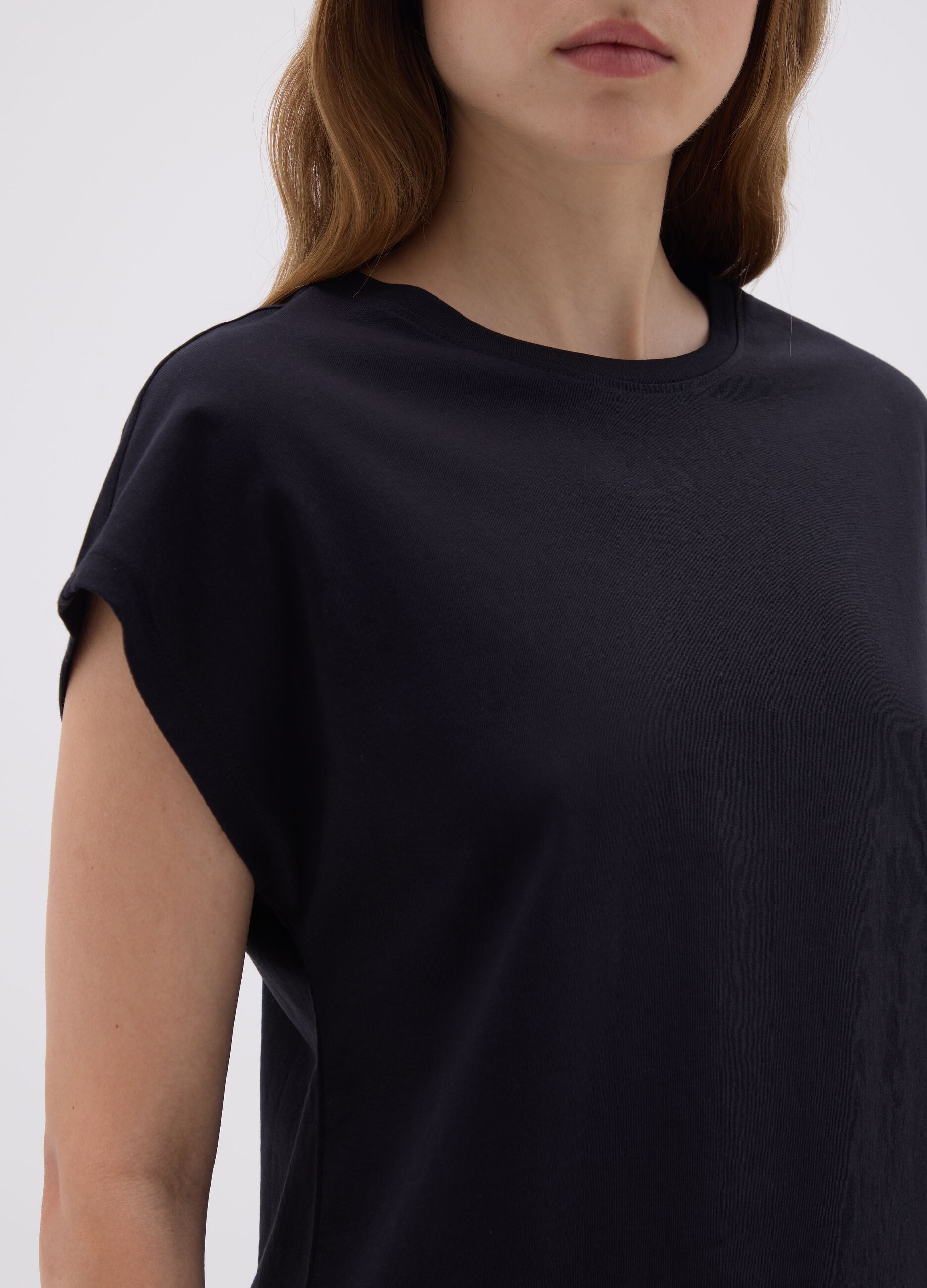 Women's Black Pure Cotton T-shirt