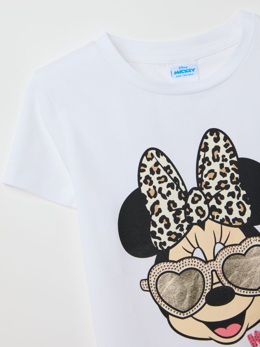 Girls' white stretch cotton t-shirt with print_3