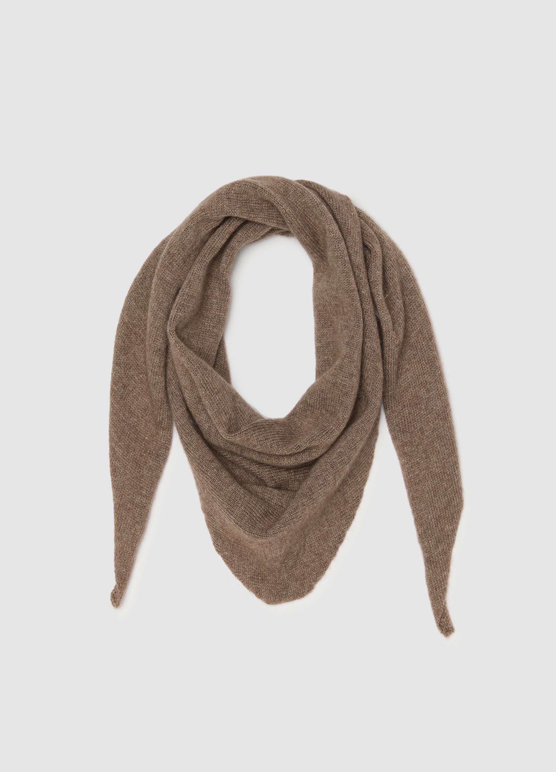 Brown scarf in wool and cashmere blend