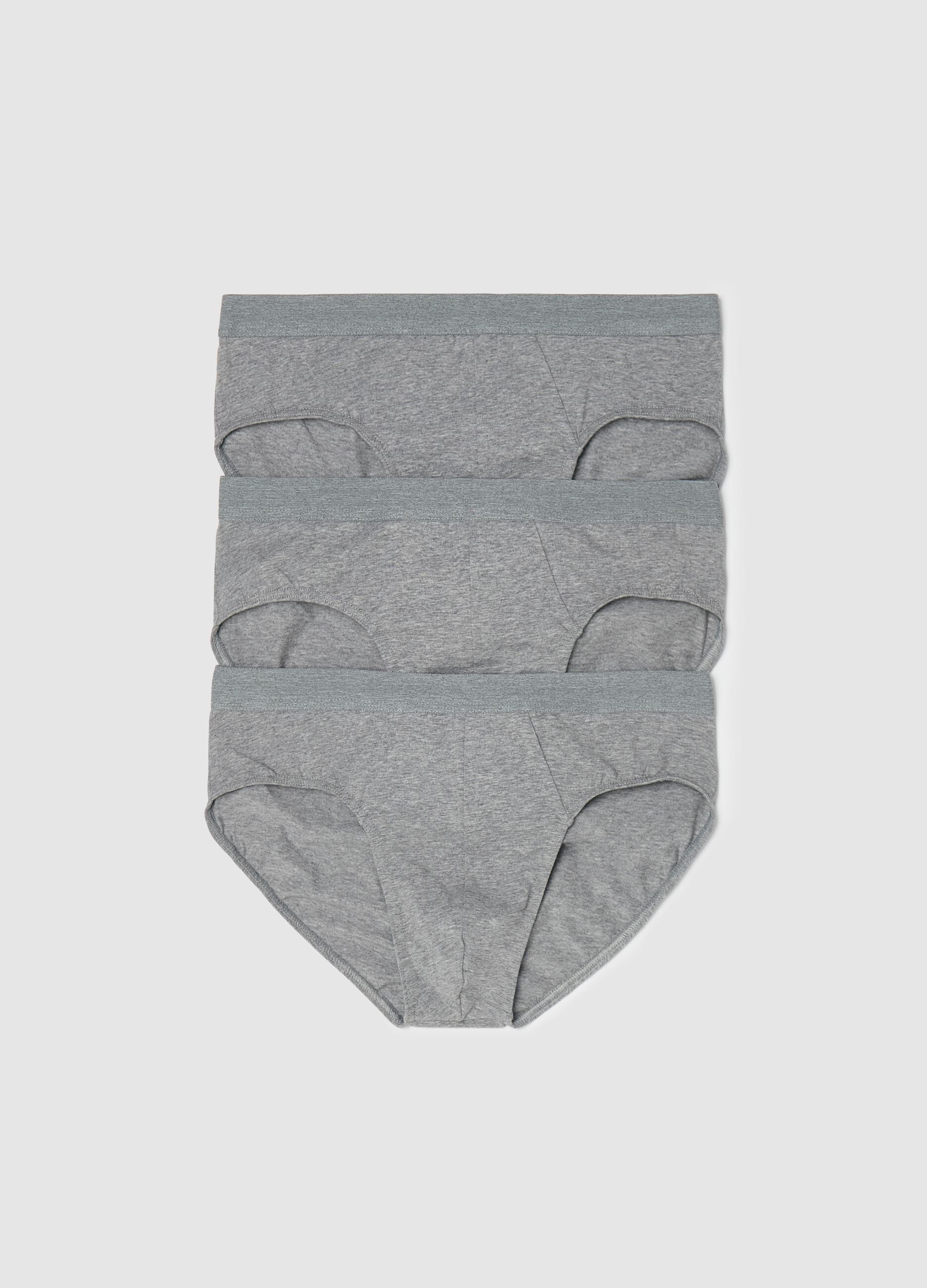 Three-pair pack briefs in stretch cotton