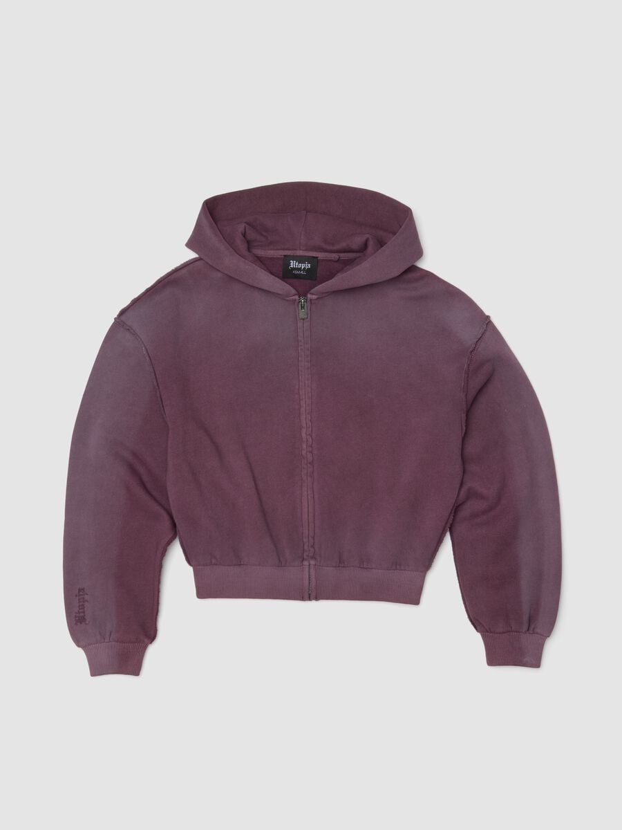 Sunfaded Full-Zip Hoodie Purple_0
