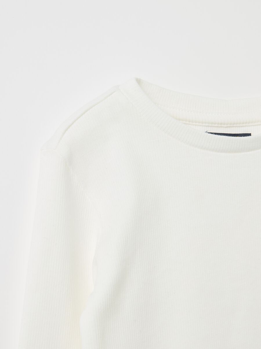 T-shirt con profili ondulati a maniche lunghe_2