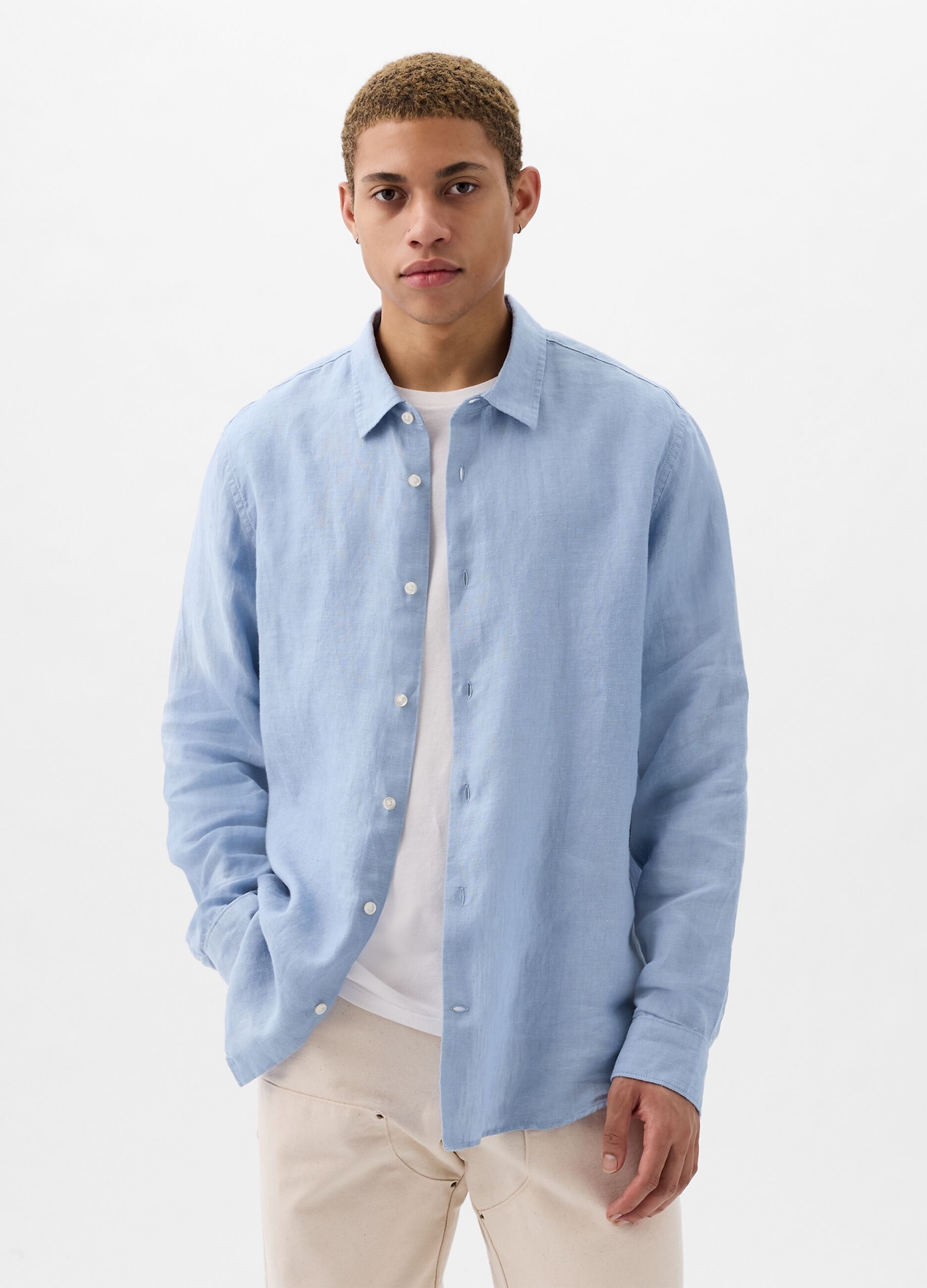 Regular-fit shirt in linen