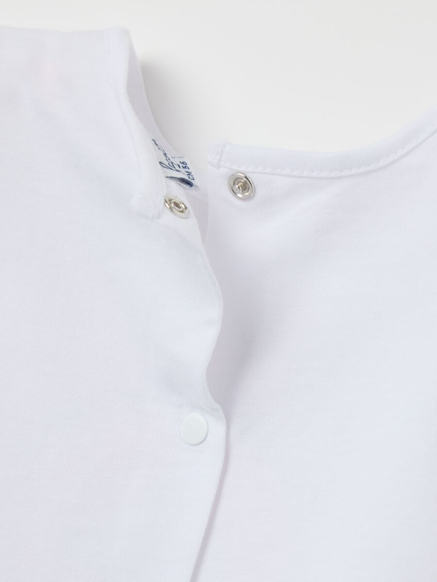 White cotton T-shirt with small flowers print_2