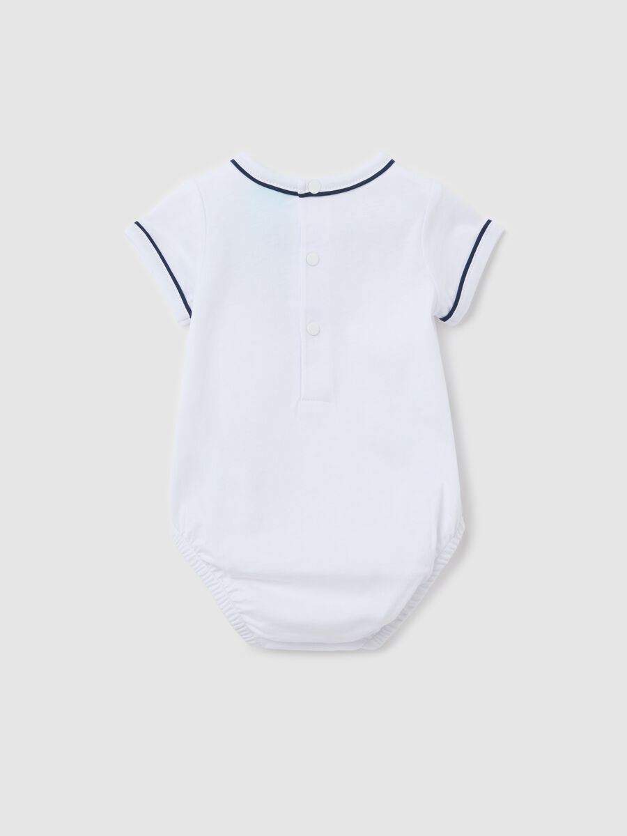 White bodysuit for newborn with Mickey Mouse print_1