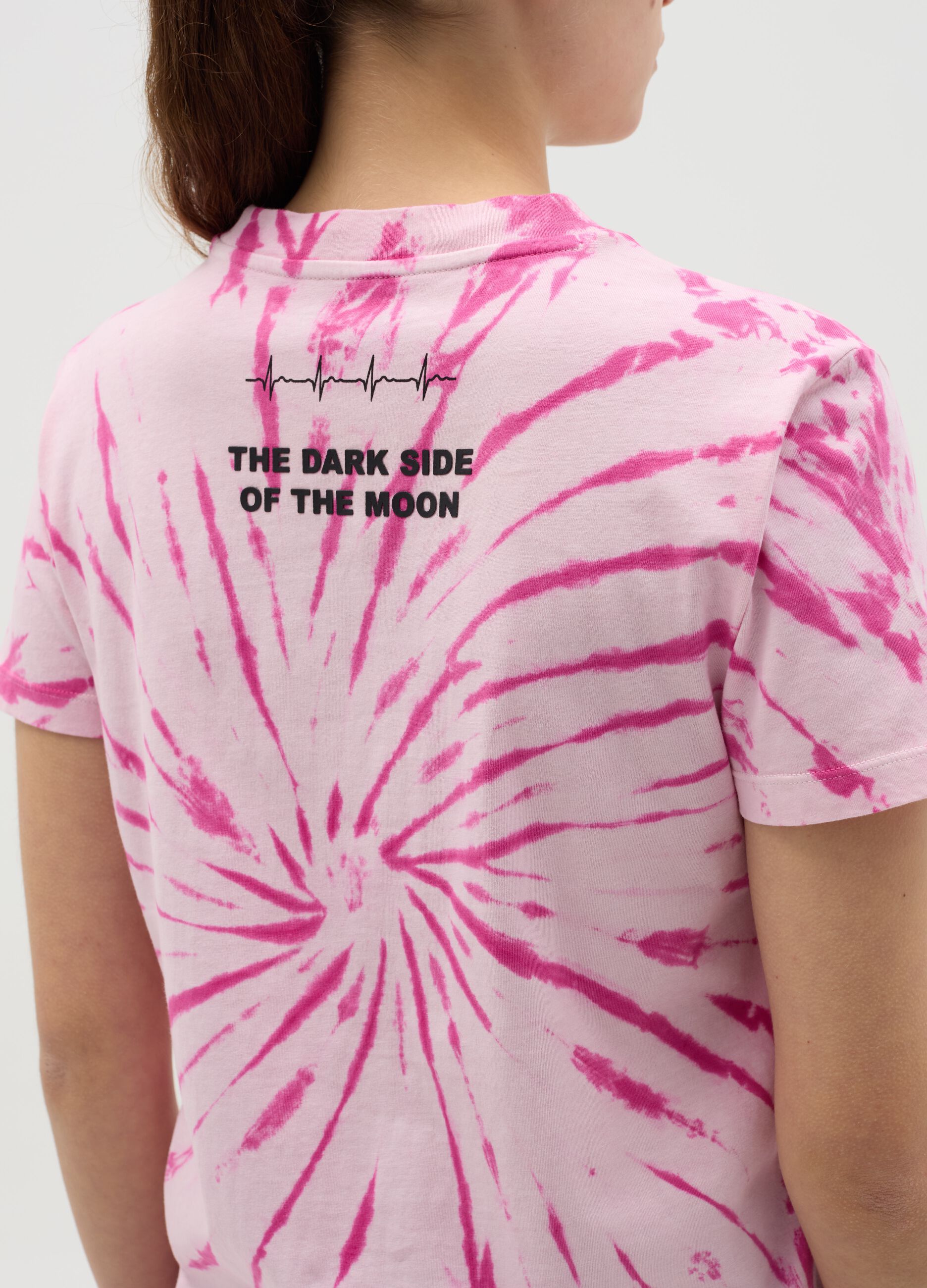 Tie-dye T-shirt with Pink Floyd print