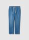 Jeans in cotone denim elasticizzato azzurro regular fit_4