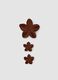 Brown Velvet-Effect Flower Hair Clip Set_0