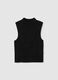 Women's Black Mixed Fitted Top_4