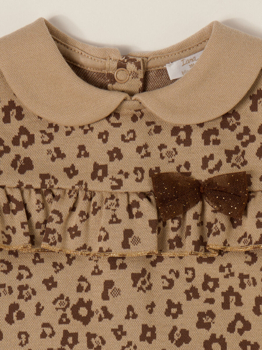 Beige Leopard Print Baby Girl Playsuit_2