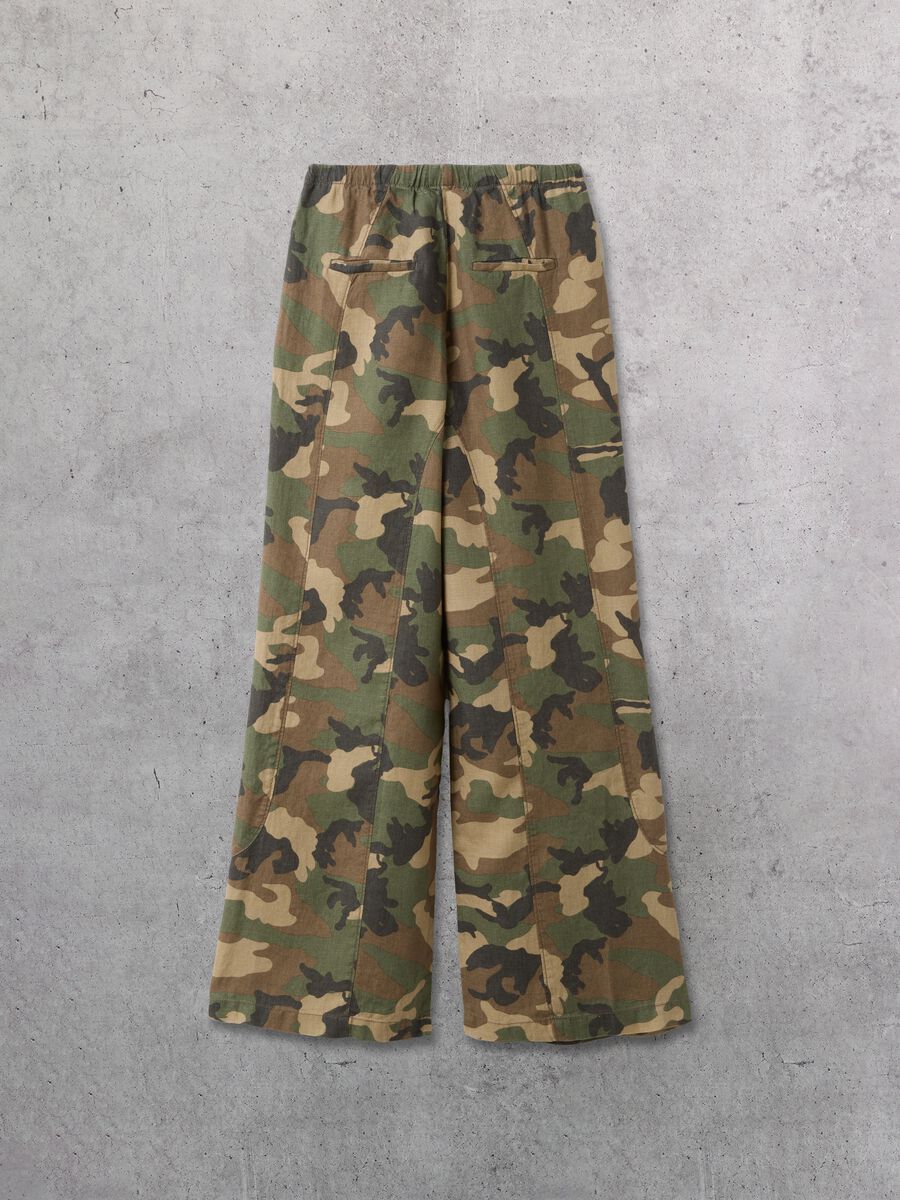 100% Linen Wide-Leg Camo Trousers_7