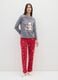 Grey and red regular fit pyjama_0