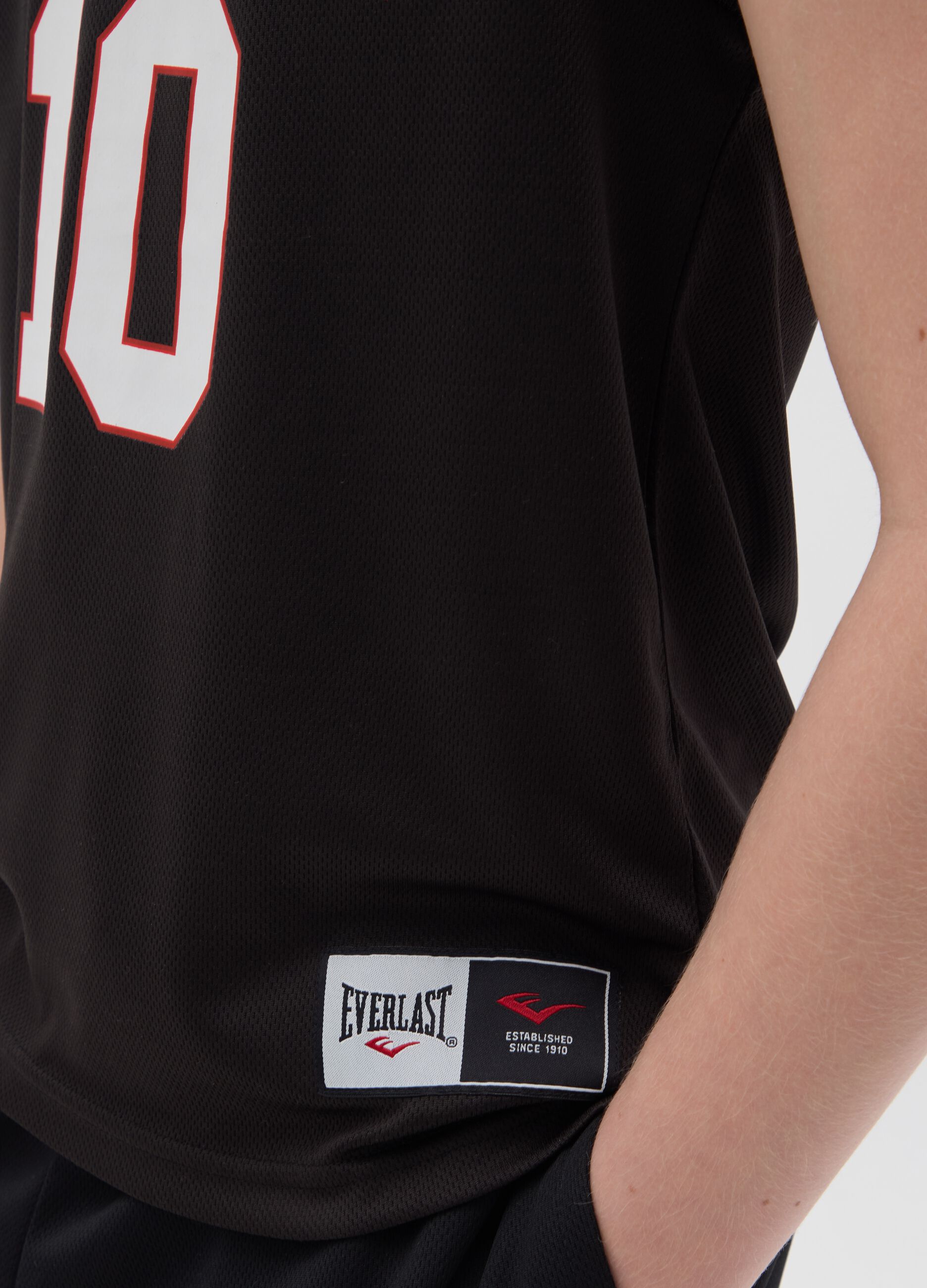 Canotta da ragazzo in nero relaxed fit con logo Everlast