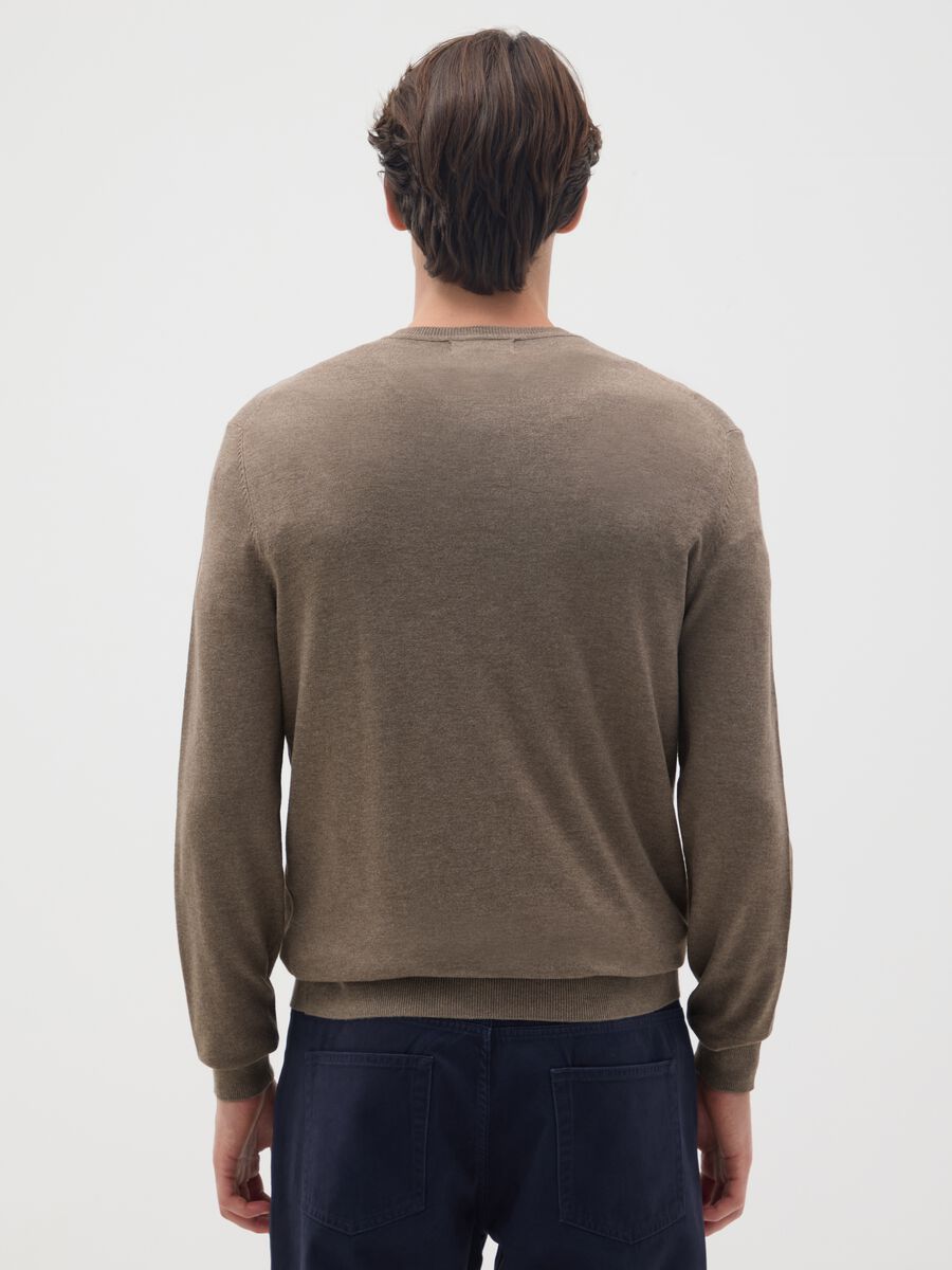 Brown regular fit viscose blend jumper_2