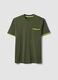 Green stretch cotton T-shirt with chest pocket_0