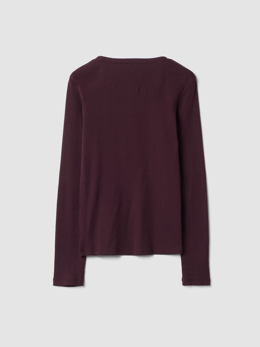 Purple crew-neck pure cotton T-shirt_2