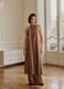 Multicoloured striped viscose and linen blend dress with relaxed fit_0