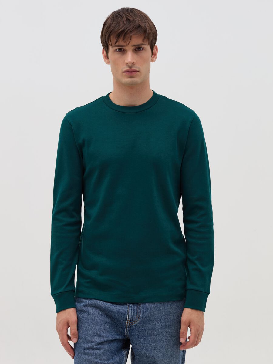 Long-sleeved T-shirt in interlock cotton_0