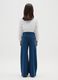 Girls' wide leg blue denim jeans_1