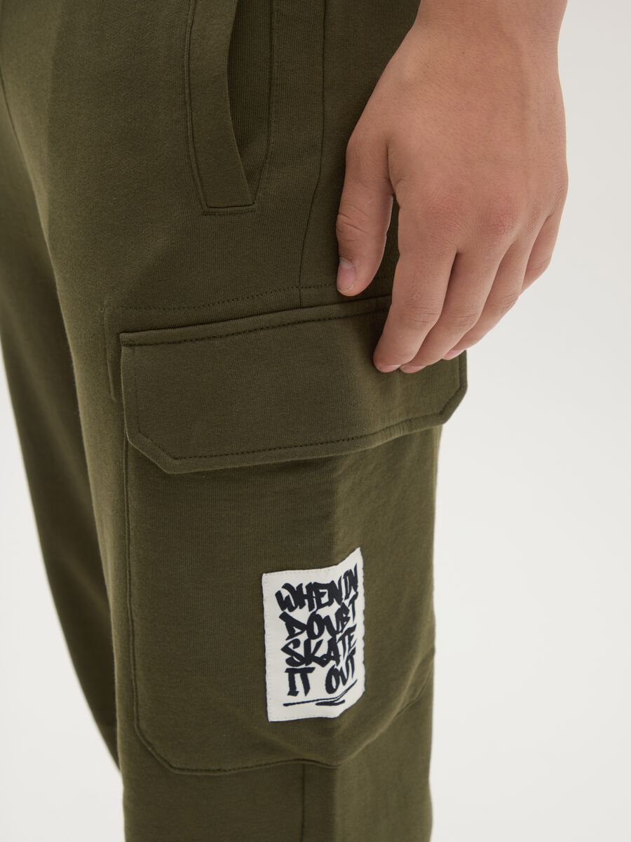 Cargo joggers in cotton with drawstring_2