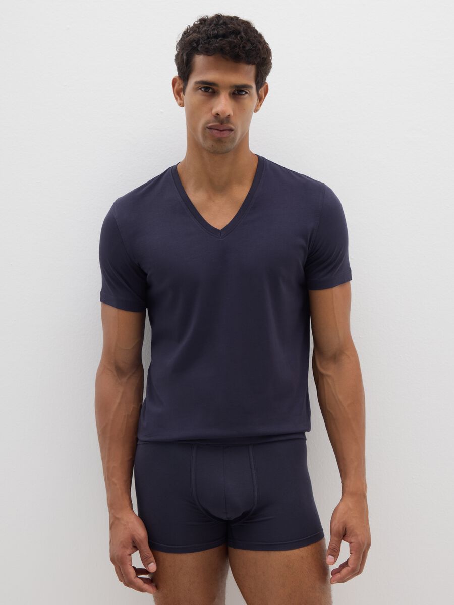 Bipack di boxer in cotone elasticizzato blu_0