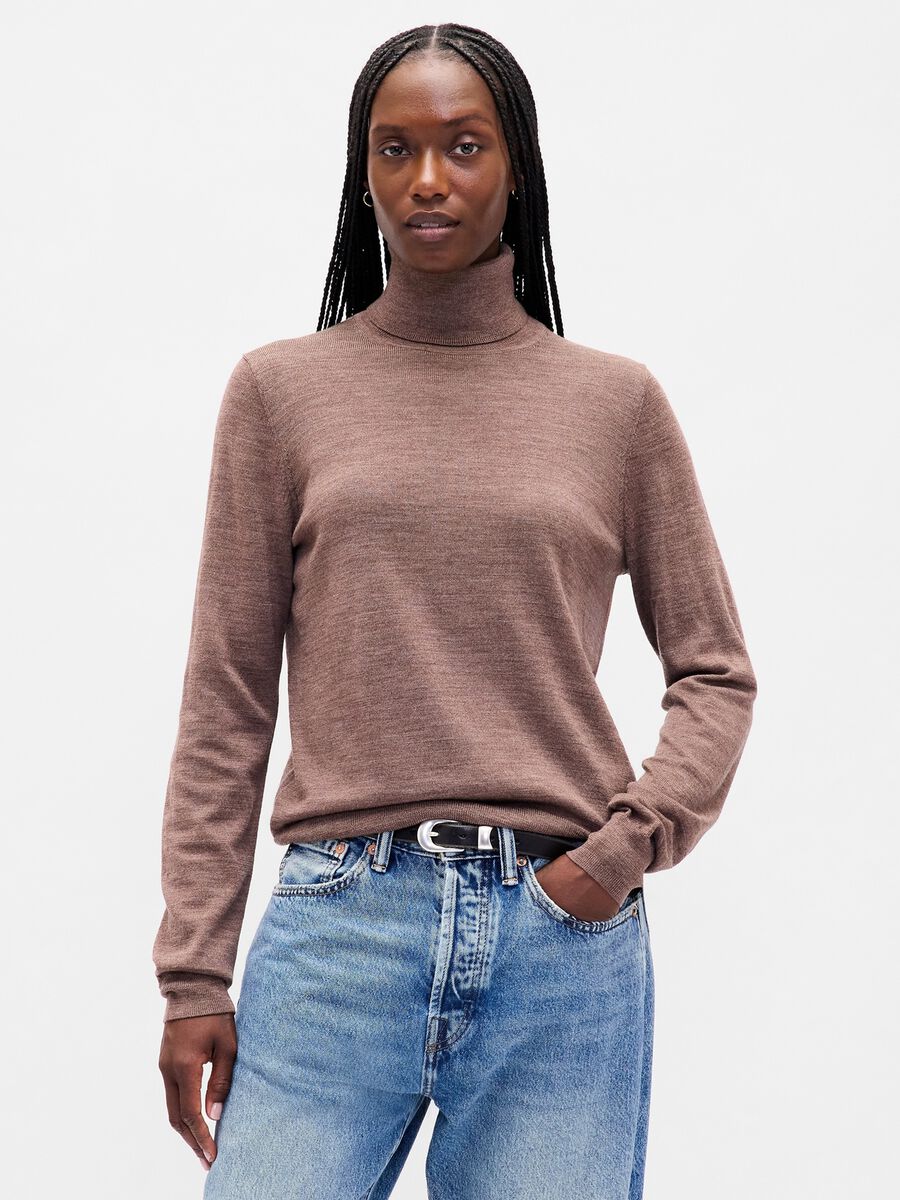 Brown wool pullover_0