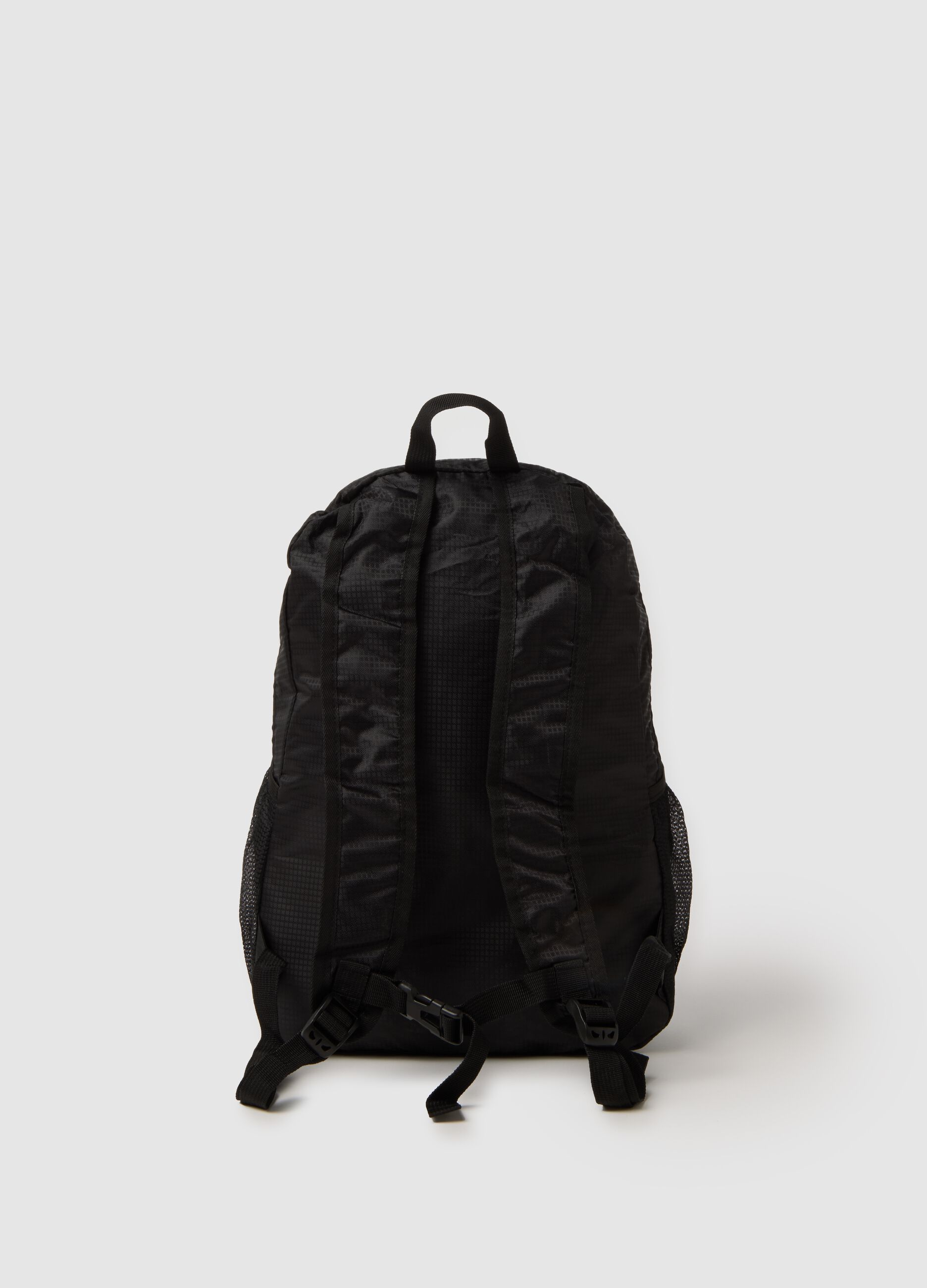 Black backpack with front pocket